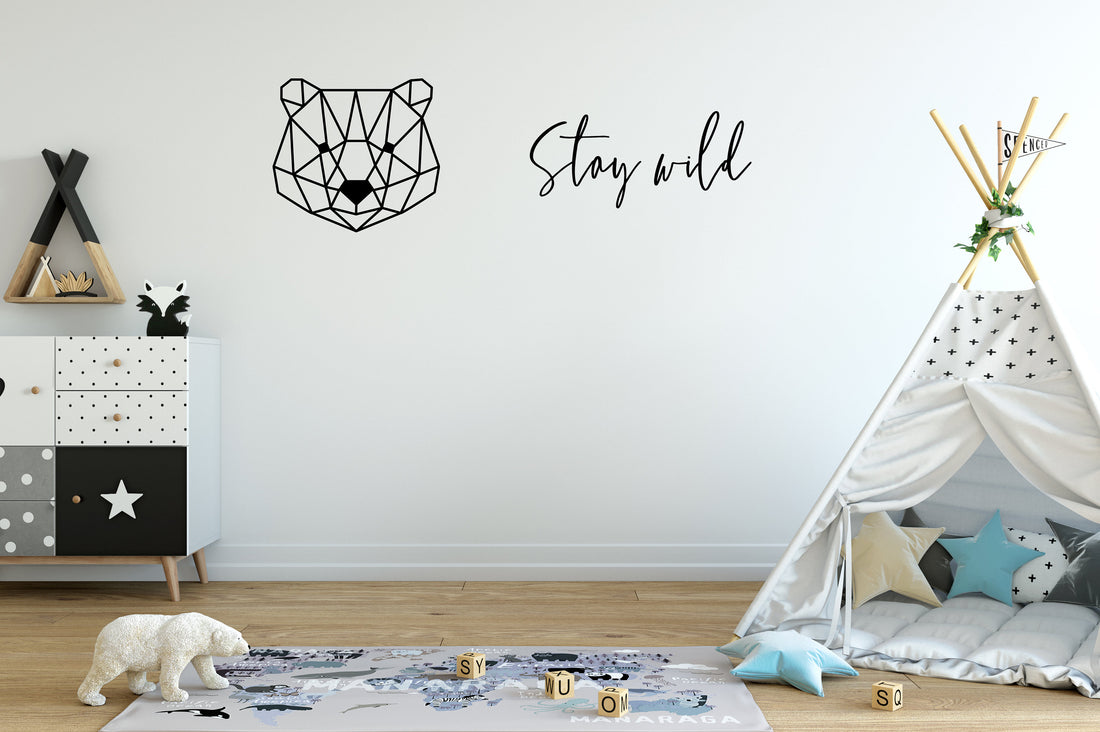 Cute Geometric Bear for Nursery or Bedroom