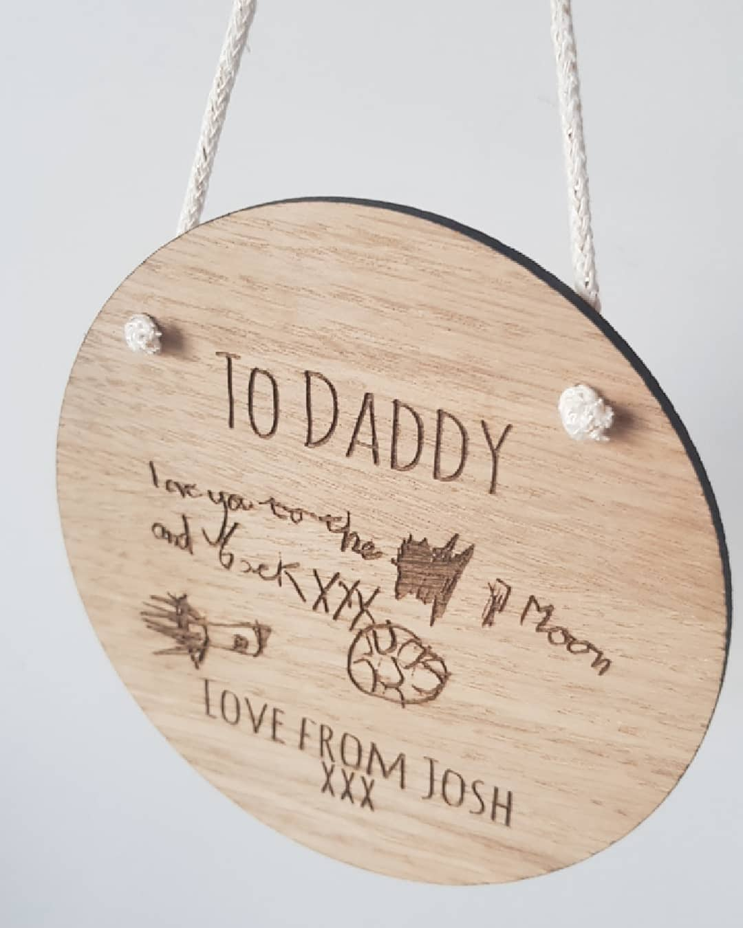 Personalised Children's Drawing Fathers Day Plaque