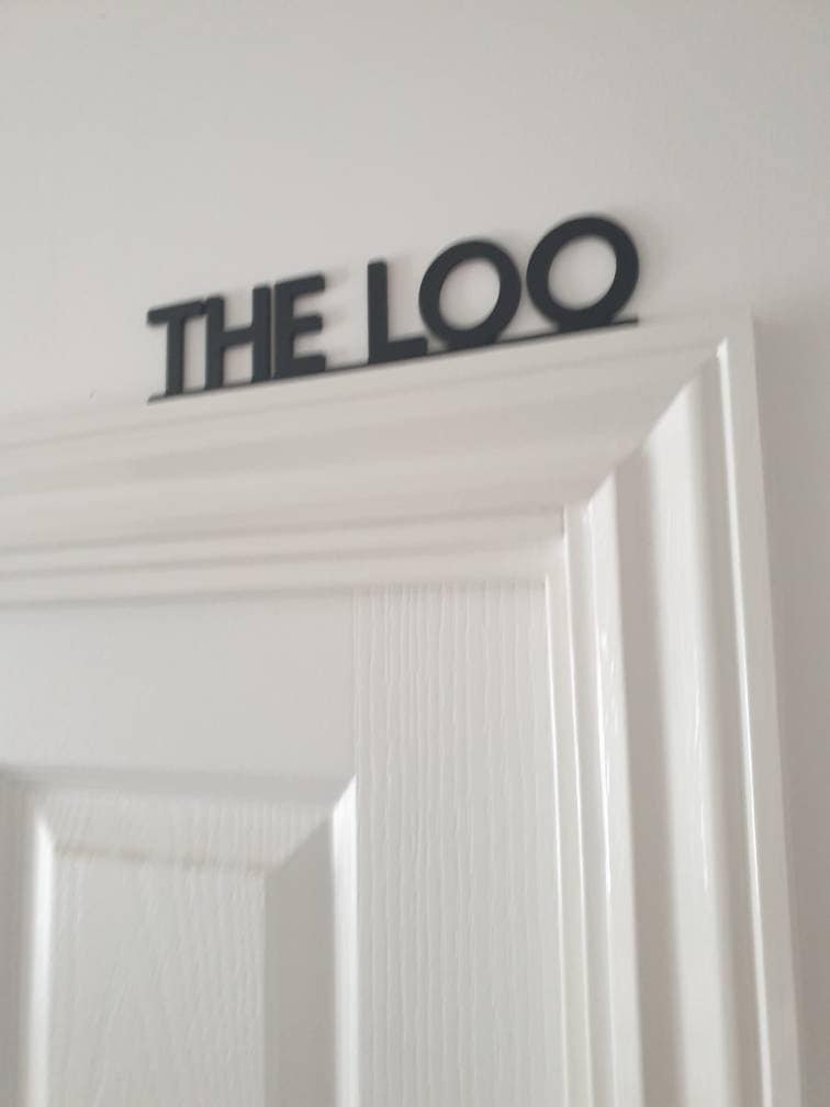 THE LOO toilet door sign, original Little Hippo Door Topper