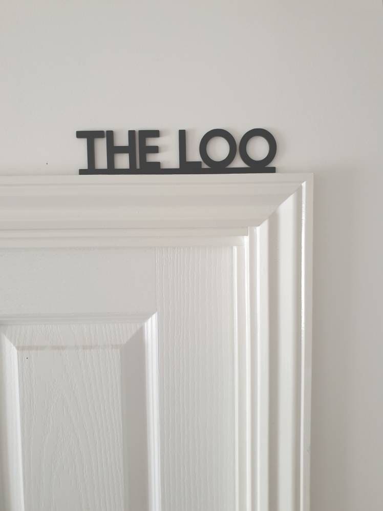 THE LOO toilet door sign, original Little Hippo Door Topper